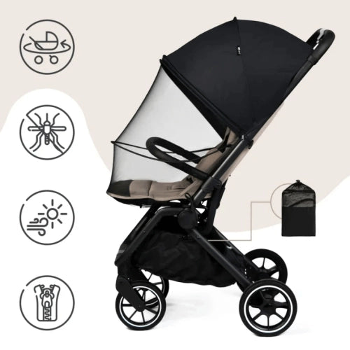 2 В 1 Мрежа Против Комари И Сенник За Колички, Черен Sipo