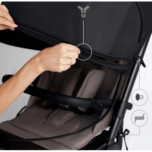 2 В 1 Мрежа Против Комари И Сенник За Колички, Черен Sipo