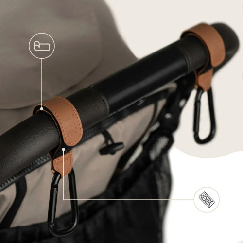 Универсални Куки За Количка От Еко Кожа 2 Бр В Кафяв Цвят Sipo