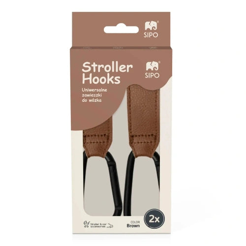 Универсални Куки За Количка От Еко Кожа 2 Бр В Кафяв Цвят Sipo