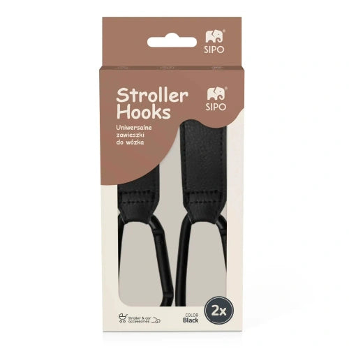 Универсални Куки За Количка От Черна Еко Кожа 2 Броя Sipo