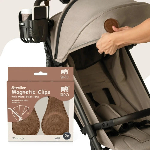 Магнитен Клипс За Количка И Столче За Кола 2 Броя Кафяви Sipo