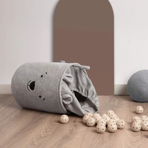 Букле Кош За Съхранение На Играчки Xl С Връзка, Сиво Мече Sipo