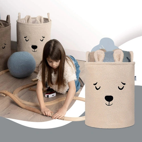 Кош За Съхранение На Играчки Xl С Връзка, Бежово Мече Sipo