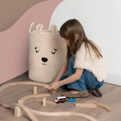 Кош За Съхранение На Играчки Xl С Връзка, Бежово Мече Sipo