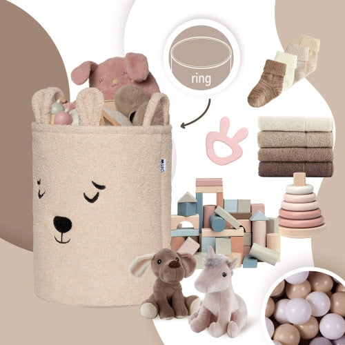 Кош За Съхранение На Играчки Xl С Връзка, Бежово Мече Sipo