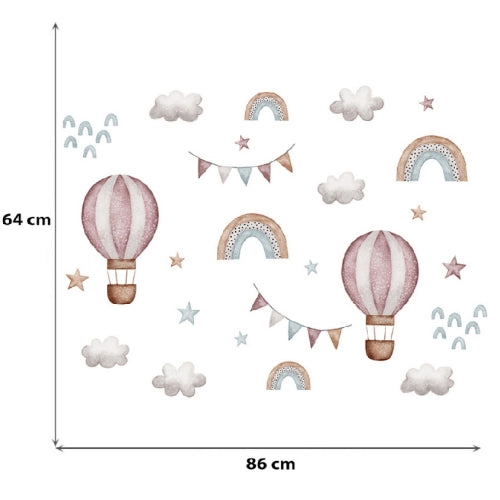 Детски Стикери За Стена За Детска Стая – Балони И Дъга --- BebeMama