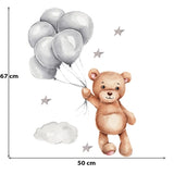 Детски Стикери За Стена За Детска Стая Плюшено Мече С Балони --- BebeMama