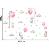 Детски Стикери За Стена За Детска Стая – Зайчета Балони Розов - Аксесоари За Стая - Sipo - BebeMama