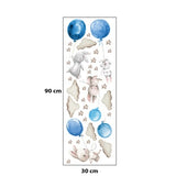 Детски Стикери За Стена За Детска Стая – Зайчета Балони Син --- BebeMama