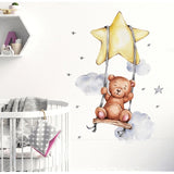 Детски Стикери За Стена За Детска Стая Плюшено Мече На Люлка --- BebeMama