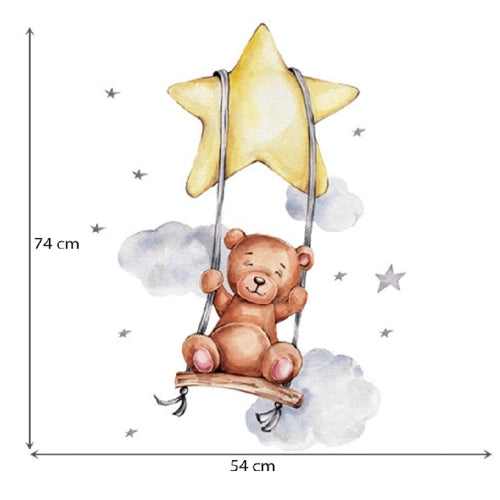 Детски Стикери За Стена За Детска Стая Плюшено Мече На Люлка --- BebeMama
