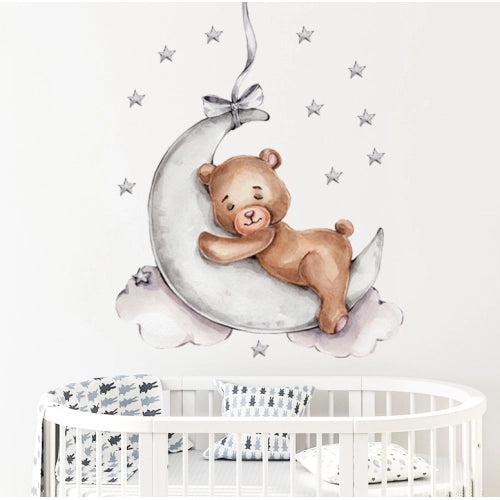 Детски Стикер За Стена За Детска Стая Плюшено Мече На Луната - Аксесоари За Стая - Sipo - BebeMama