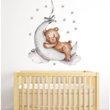 Детски Стикер За Стена За Детска Стая Плюшено Мече На Луната --- BebeMama