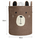 Детски Кош За Играчки, Голям Контейнер, Кафяво Мече 63L --- BebeMama