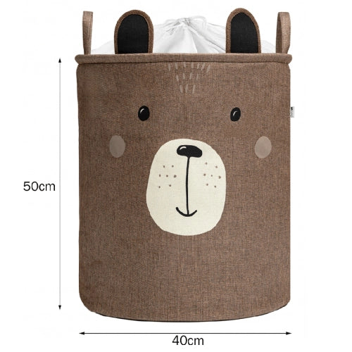 Детски Кош За Играчки, Голям Контейнер, Кафяво Мече 63L --- BebeMama