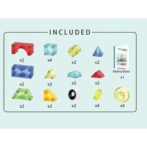 Constructor magnetic pentru copii Ro-Man cu diferite forme, 32 de piese