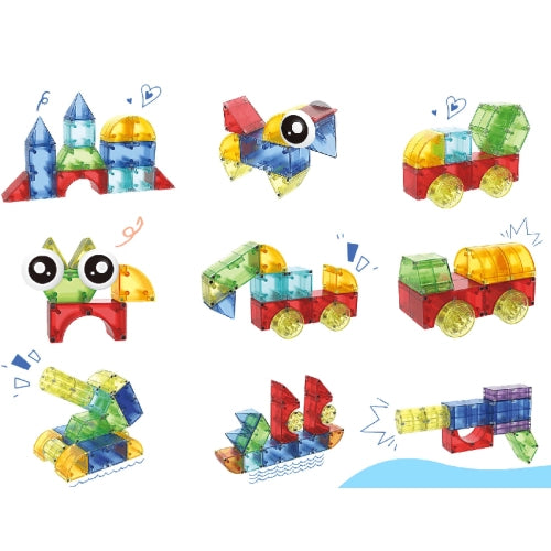 Constructor magnetic pentru copii Ro-Man cu diferite forme, 32 de piese