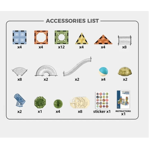 Set de construcție magnetic pentru copii, rotor, cu lumini și 69 de piese