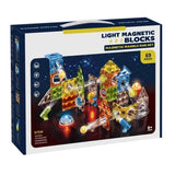 Set de construcție magnetic pentru copii, rotor, cu lumini și 69 de piese