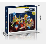 Set de construcție magnetic pentru copii, rotor, cu lumini și 69 de piese