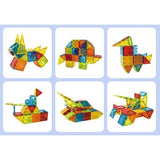 Constructor magnetic pentru copii Tima cu 45 de piese și figurine