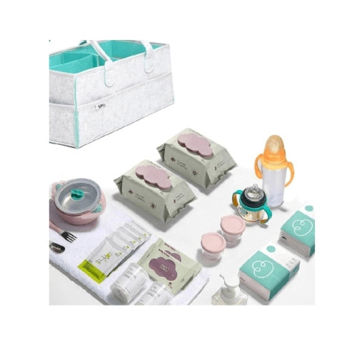 Сгъваема Чанта За Пелени От Филц Цвят Сив-Мента