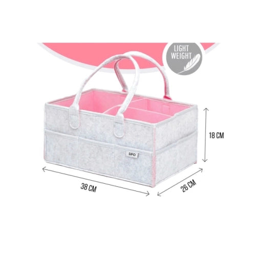 Бебешка Сгъваема Кошница За Пелени В Сиво-Розов Цвят