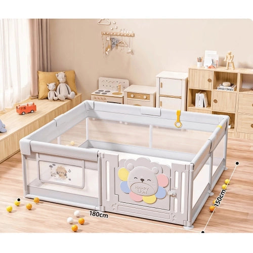 Детска Ограда Animal World Grey С Магнитна Дъска И Кош Sonne