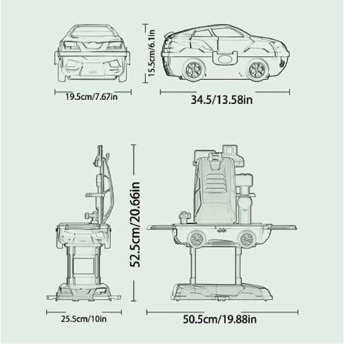 Set distractiv pentru copii cu mașini dentare, 37 de piese
