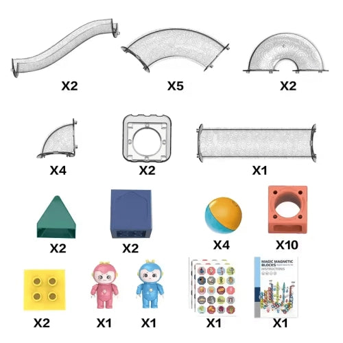 Constructor magnetic Neo cu figurine și panouri, 38 de piese