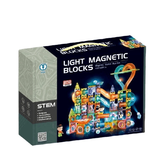 Set de construcții Agera magnetică mare cu bilă strălucitoare, 202 piese