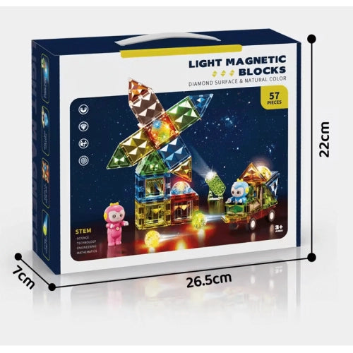 Set de constructor magnetic cu figurine și 57 de piese pentru copii