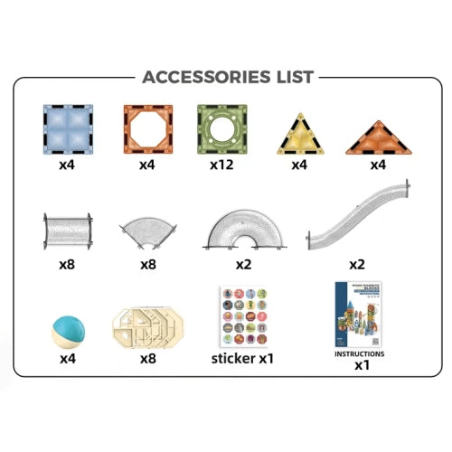 Set de construcție magnetic Daryl în spațiu pentru copii cu 60 de piese