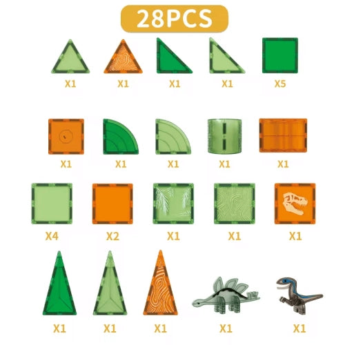 Set de construcții magnetice Otomo colorat cu 28 de piese