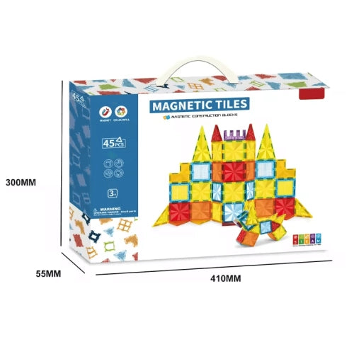 Constructor magnetic pentru copii Tima cu 45 de piese și figurine
