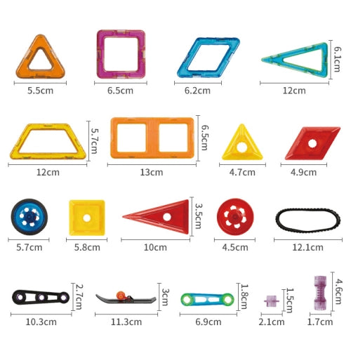 Set de construcții magnetice Omega pentru copii cu 72 de piese diverse