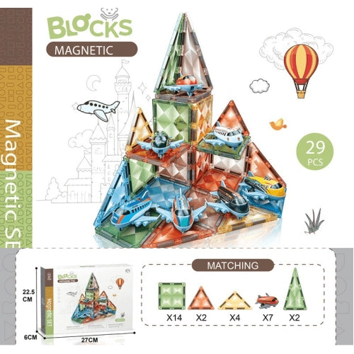 Set de construcții magnetic pentru copii Baymax cu 29 de piese colorate