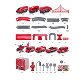 Trenuleț mare pentru copii Sonne Fire Mix cu cărucioare, 92 de piese