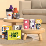 Supermarket roz pentru copii cu aparat de cafea și accesorii