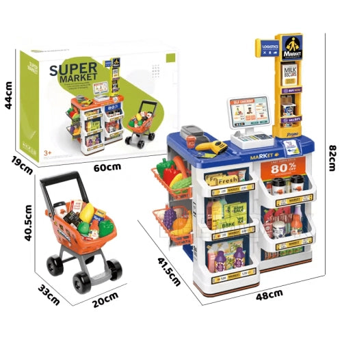 Set Super Kids cu coș de cumpărături și scaner
