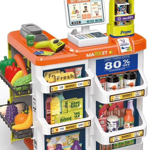 Set Super Kids cu coș de cumpărături și scaner