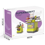 Supermarket mare verde cu casă de marcat și scaner, 48 de piese