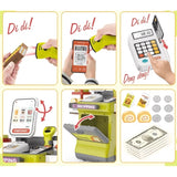 Supermarket mare verde cu casă de marcat și scaner, 48 de piese