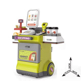 Supermarket mare verde cu casă de marcat și scaner, 48 de piese