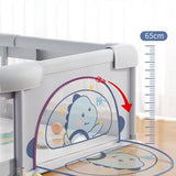 Tarc de joacă pentru bebeluși Kai Gri Junior cu covor 150*200*65