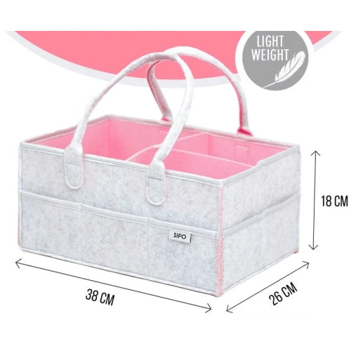 Детска Сгъваема Кошница За Пелени В Сиво-Розов Цвят