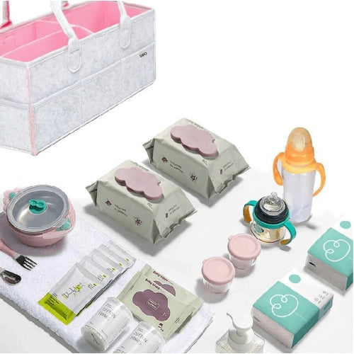 Детска Сгъваема Кошница За Пелени В Сиво-Розов Цвят