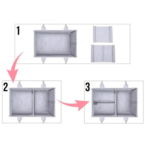 Детска Сгъваема Кошница За Пелени В Сиво-Розов Цвят