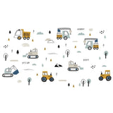 Стикери За Стена Sipo За Детска Стая, Трактори, Багери